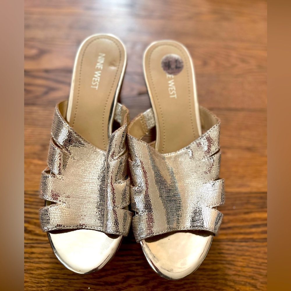 Nine West Gold Wedges